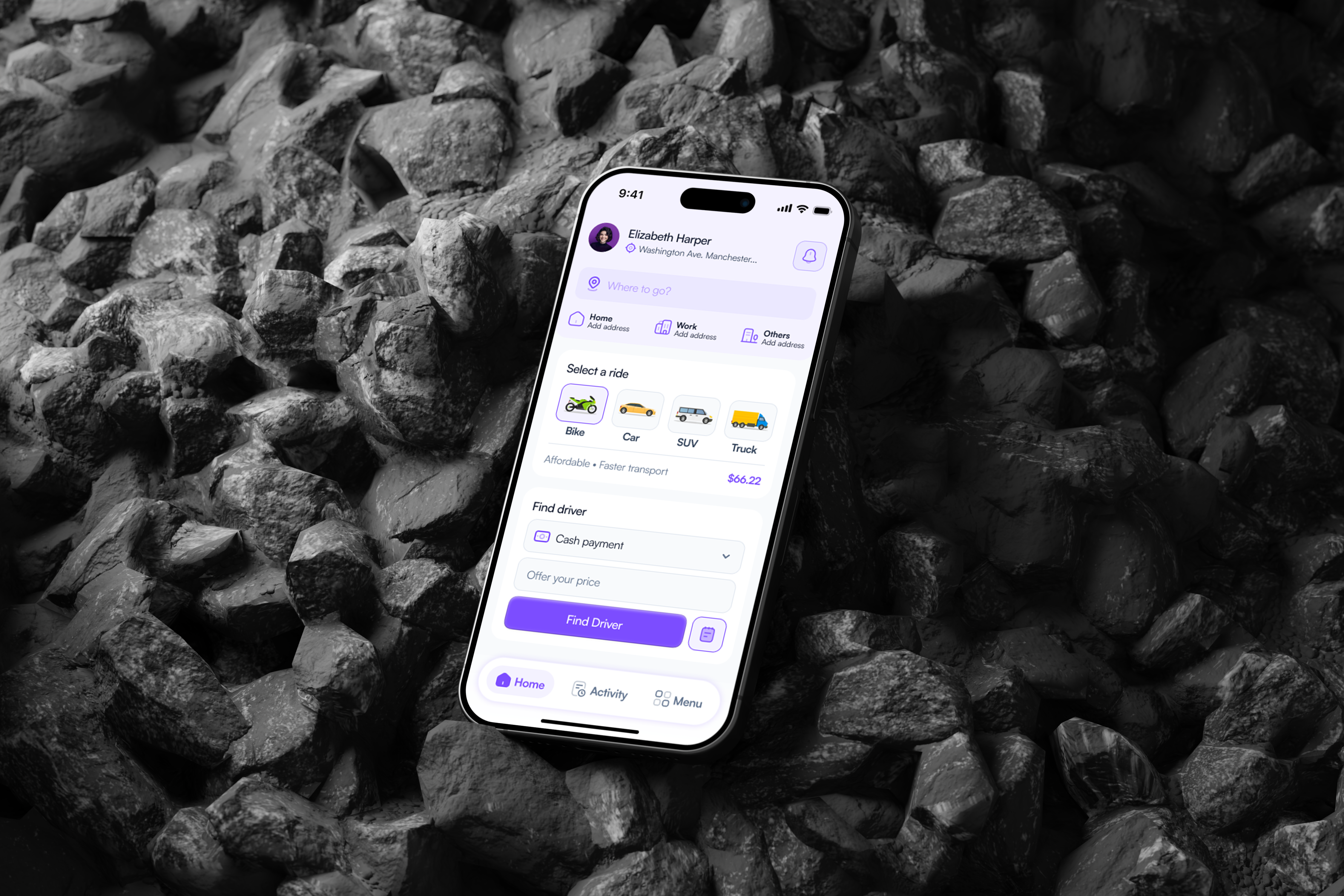 Ride Sharing App - Redesign app design appredesign appstoreready appupdate cleanui codecanyonscript dribnbleshots driverapp flutterapp flutterui mobileappdesign ovoride productdesign riderapp ridesharingapp taxiapp taxibooking traveltech uidesign uxdesign