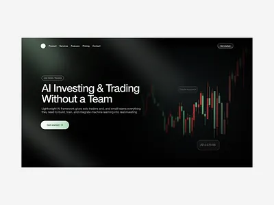 Finance hero design ai clean crypto design finance hero investing minimal stocks ui ux web