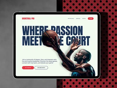 Sports Website Hero section branding design landing page minimal sports ui webdesign