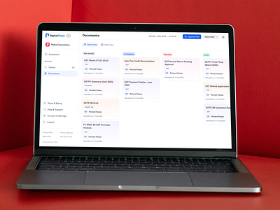 GST Document Management | DMS | Workflows accountingdashboard appdesign dashboarddesign design dms documentmanagement figmadesign fintechui kanban kanban style saasui ui ux webapp website