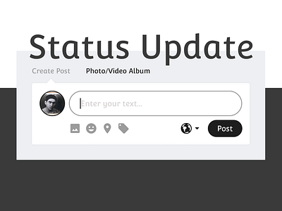 Status Update Design dailyui status status update ui ui081 ux uxui web design