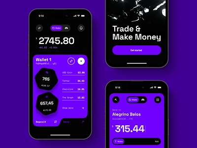 Web3 crypto wallet design | Lazarev. adaptation app application balance coin crypto cryptocurrency deposit design mobile money send trade ui ux wallet web3