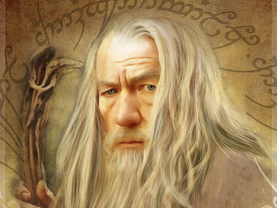 Gandalf, the Grey alternative movie poster corel painter illustration lord of the rings portrait procreate tolkien
