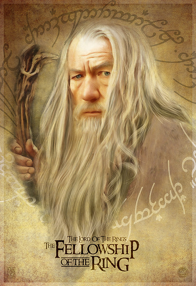 Gandalf, the Grey alternative movie poster corel painter illustration lord of the rings portrait procreate tolkien