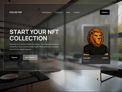 AR NFT Hero Section: Spatial UI Concept Design ar augmented reality concept design hero section illustration nft ui ux
