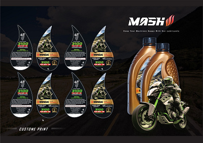LUBRICANT LABEL & STICKER branding graphic design logo lubricant label sticker