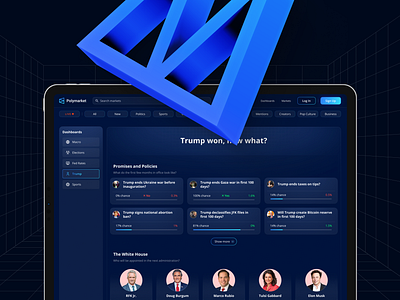 Polymarket | Crypto Prediction Market Platform app branding design figma graphic design illustration logo ui ux vector