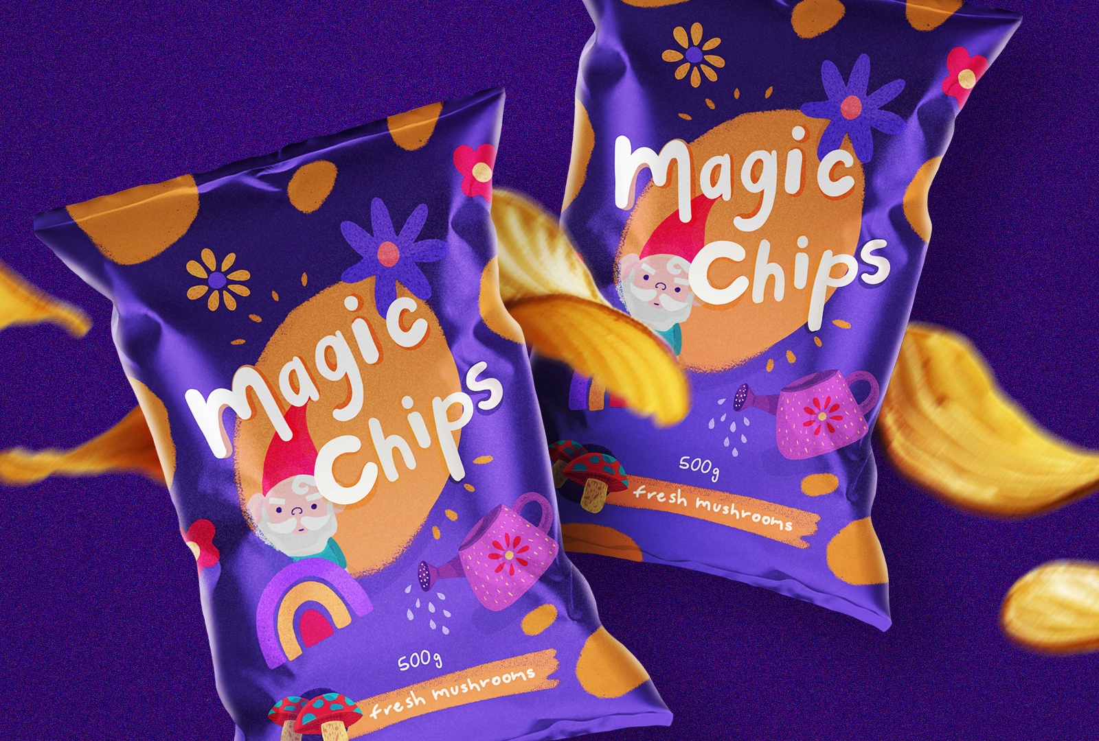 Magic Chips branding design food graphic design illustration pack packing packing design