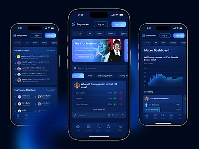 Polymarket | Crypto Prediction Market Platform app branding design figma graphic design illustration logo ui ux vector