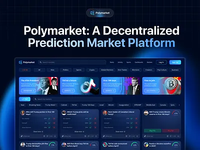 Polymarket | Crypto Prediction Market Platform app branding design figma graphic design illustration logo ui ux vector