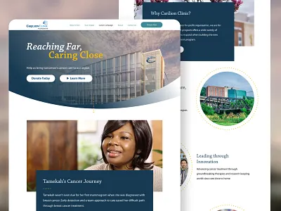 Reaching Far, Caring Close healthcare microsite not for profit ui