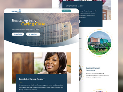 Reaching Far, Caring Close healthcare microsite not for profit ui