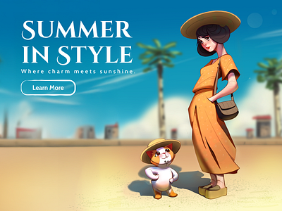 Summer in style illustration art character design digital artwork graphics design illustration website illustration