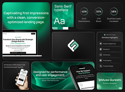 CRO-Focused Landing Page - Bento Grid Case Study cro design figma graphic design landing page product design ui ux visual design webdesign website