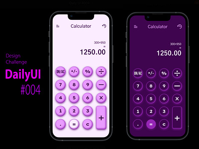 DailyUI #004 – Calculator App calculator dailyui design figma interactiondesign mobileapp ui uidesigner uiux uxdesign