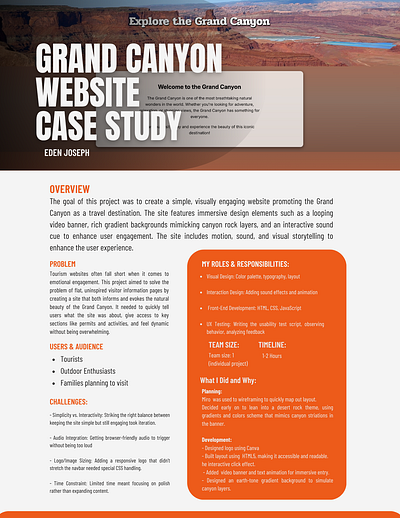 Grand Canyon Site Case Study case study graphic design logo