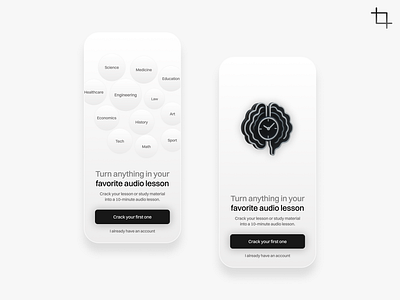 two minimalistic welcome screen variants