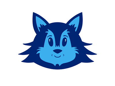 wolfy face mascot. logo animal beast brand branding character child design face flat illustration logo logotype mascot smile vector wolf
