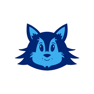 wolfy face mascot. logo animal beast brand branding character child design face flat illustration logo logotype mascot smile vector wolf