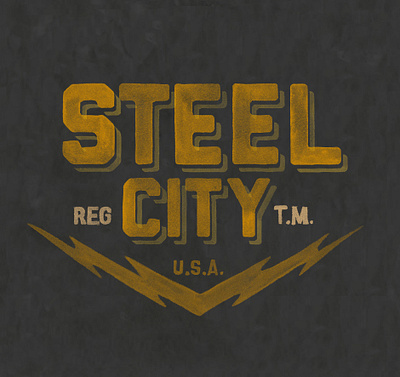 Steel City branding design graphic design hand done hand painted illustration logo print steel city t shirt graphic typography