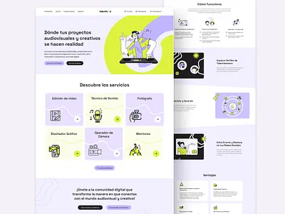 Web site design - Talenthood illustrations landing page logo music ui design user interface ux ui design web design web platform