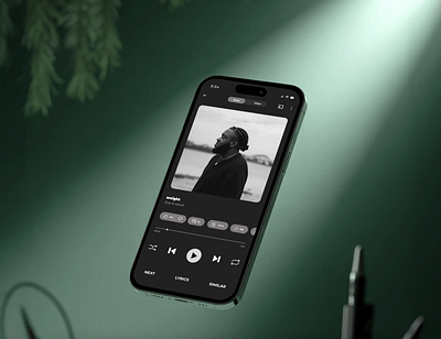 Music Player App UI – Dark Mode