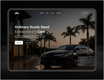Luxury Car UI - Lamborghini Urus automotive design car app car showcase dark ui lamborghini luxury car ui design urus vehicle ui