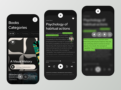 Audiobooks - Mobile App Concept app application books concept design ios iphone mobile mobile app phone product reading ui ux