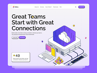 Infera - Saas Website ai ai website creative website design hero landing page saas saas landing page saas website design tech tech website technology website ui ux web design