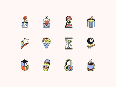 Library Kiosk Illustrations branding colorful design fun graphic design icon pack iconography icons illustration interface kiosk library playful ui ui design vector