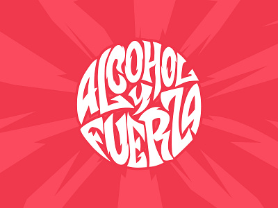 Alcohol & Fuerza Logotype adobe illustrator affinity designer alcohol beer branding cerveza runner comedy custom type graphic design lettering logo logotype mexico sport branding sport logo vector design