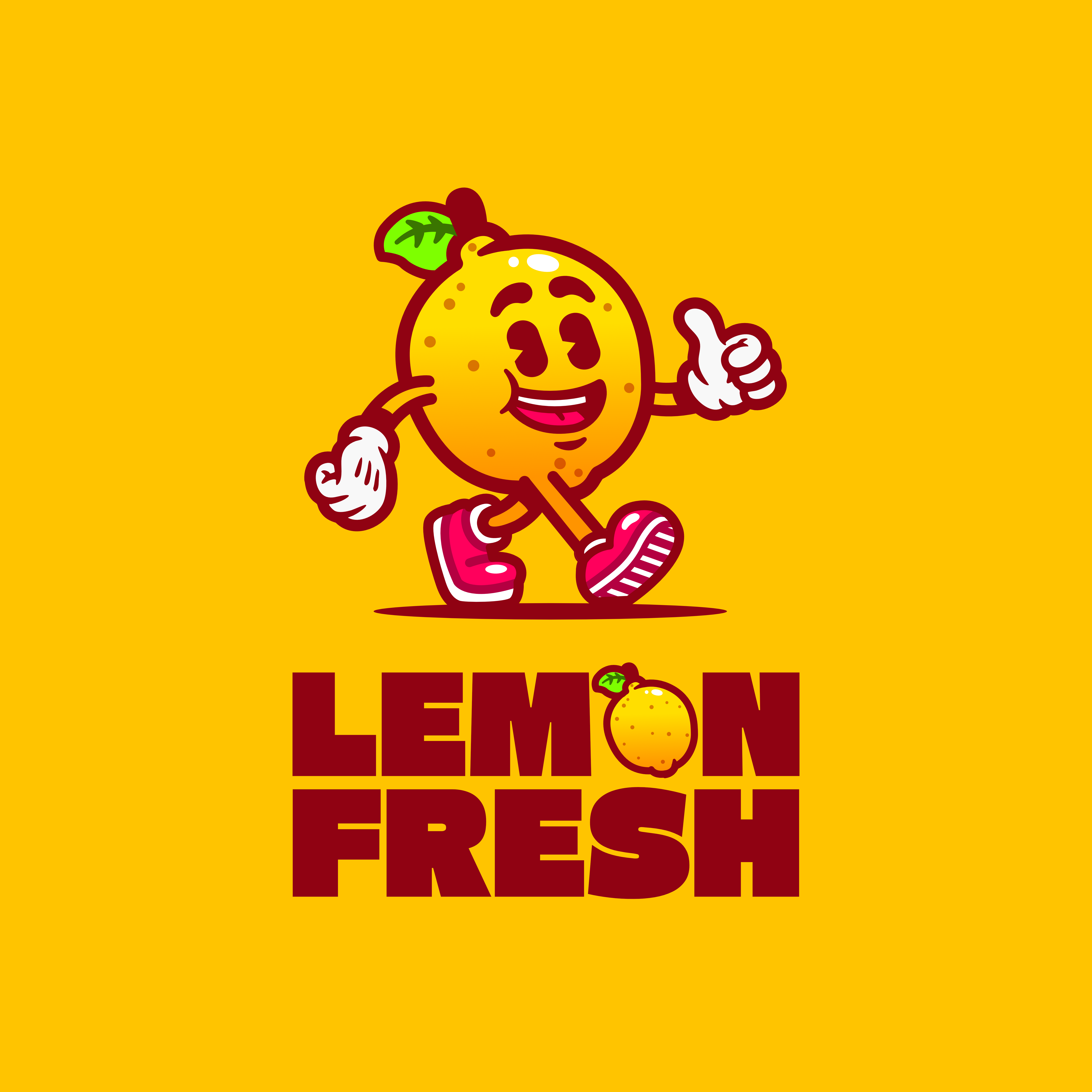 Lemon Fresh art branding character cute design digital fresh fruit graphic design happy illustration lemon lemonade lime logo retro retro design vector vintage vintage design