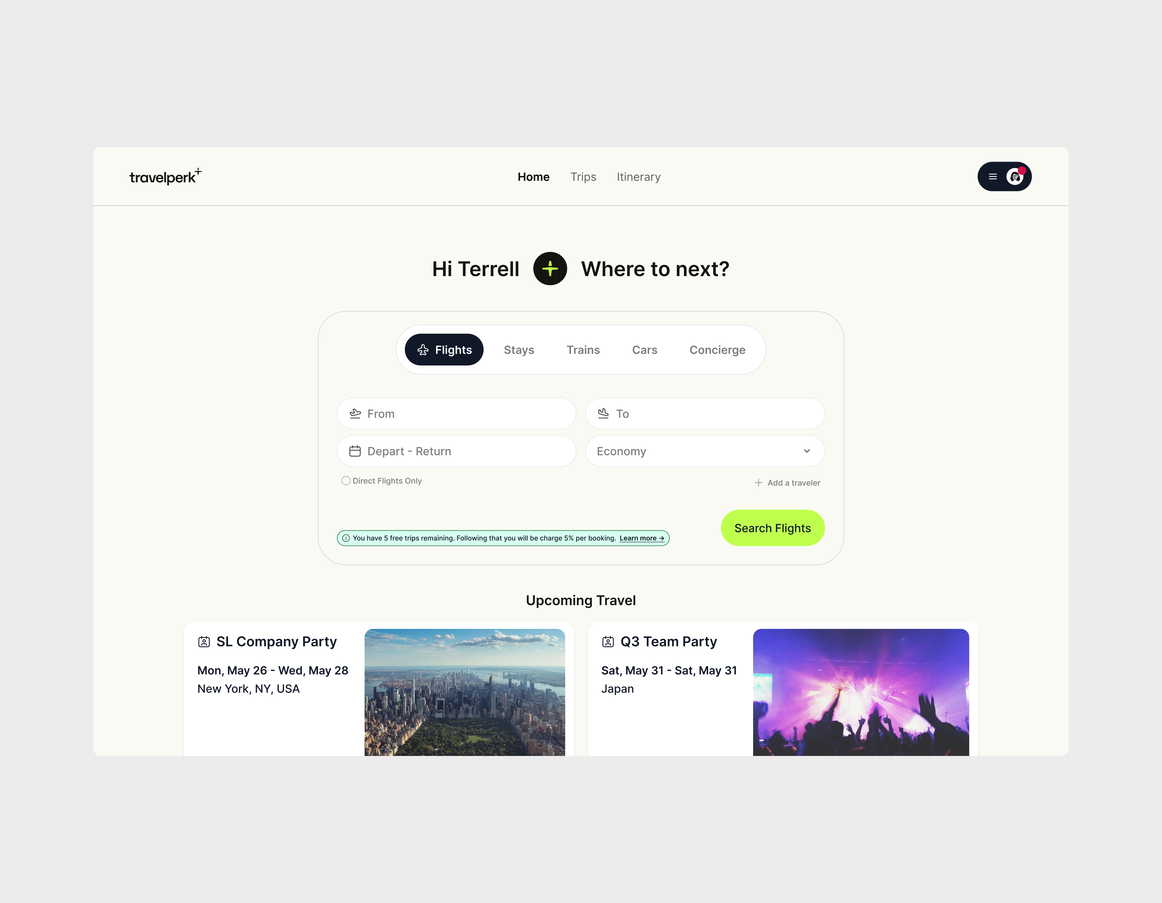 Travelperk | Website Redesign Concept product travel ui web