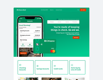Citizens Bank | Concept Redesign banking finance ui web