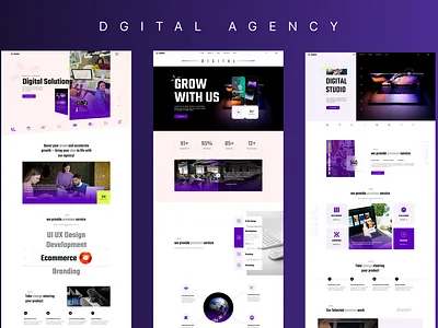 Digital agency landing page design UI UX on figma digital agency figma landing page design prototyping uiux design wireframng