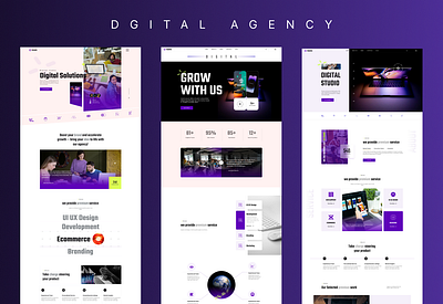Digital agency landing page design UI UX on figma digital agency figma landing page design prototyping uiux design wireframng