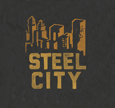 Steel City Apparel branding design graphic design hand done hand painted illustration logo print steel city typography