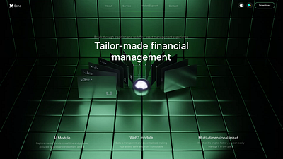 Echo 3D Financial Services Design 3d animation asset crypto design finance motion graphics product design ui ux web design web3