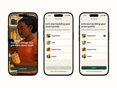 Onboarding android app design food illustration ios onboarding product design ui ui design ux ux design