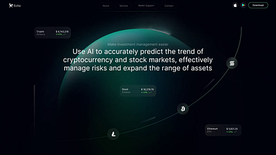 Echo-AI helps asset growth trends 3d ai animation crypto design finance motion design product design ui ux web design web3