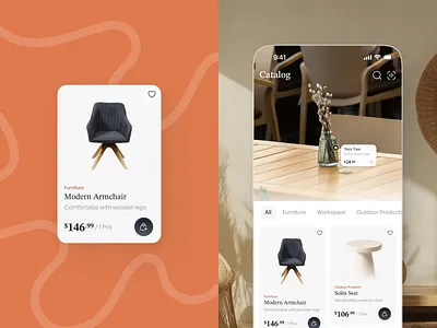 Roomora - Augmented Reality Home & Living Solutions app ar inspirations ar visualization augmented reality card catalog details page ecommerce furniture home interior design living solutions mobile mobile app product product design shopping smartliving ui virtual room design