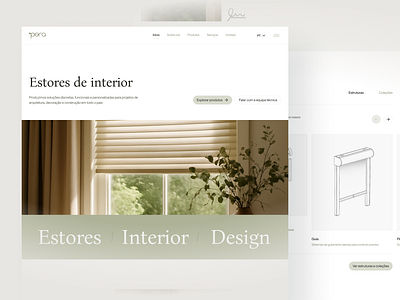 Pêra Interiores – Homepage Website Design architecture website blinds decoration elegant furniture grid header hero section homepage interior interior design minimal sophisticated website
