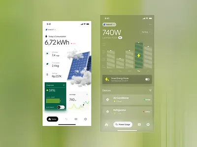 Solara - Mobile Solar Dashboard app design dashboard eco energy mobile mobile app renewable smart home solar solar energy solar panel ui design uiux