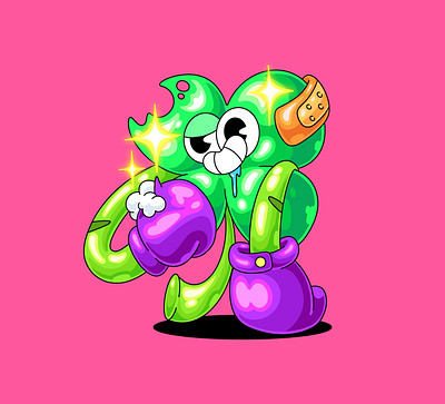 Boxing Clover illustration animation boxing boxing cartoon branding cartoon cartoon character clover clover cartoon chartacter creature design flower cartoon graphic design illustration kawaii logo procreate ui vector