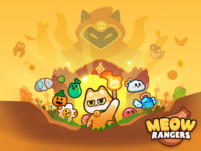 Meow Rangers Illustration app store cat character game game ui googleplay layerlab layerlab.games meow meow rangers mobile game 레이어랩