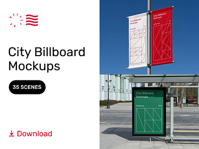 City Billboard Mockup billboard branding bundle bus stop citylight design download identity logo mockup psd template typography wall