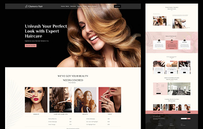 Hair Salon Store Website Landing Page advertising apps brand identity branding bussiness clean design hair hair damage hair salon landing paze mobile apps re design social media post socialmedia ui uiux ux web design website
