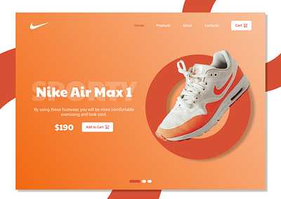 Landing Page Nike (not official) - Hero Section footwear shop footwear store header section hero section landing page landing page design shoe shop shoe store ui ui design ux ux design