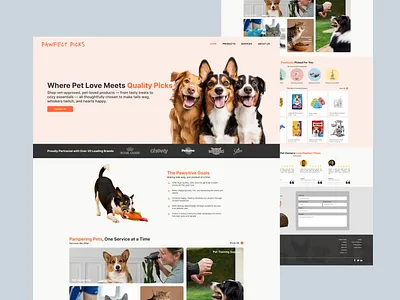 PET THEMED LANDING PAGE design ecommerce graphic design landing page pet simple ui uiux