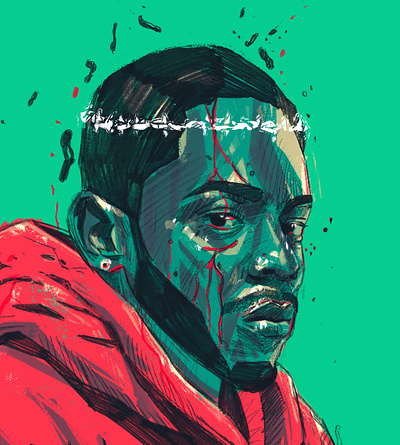 Kendrick Lamar ai illustration ai portrait character illustrated illustration illustrator kendrick lamar music people portrait portrait illustration procreate rap rapper